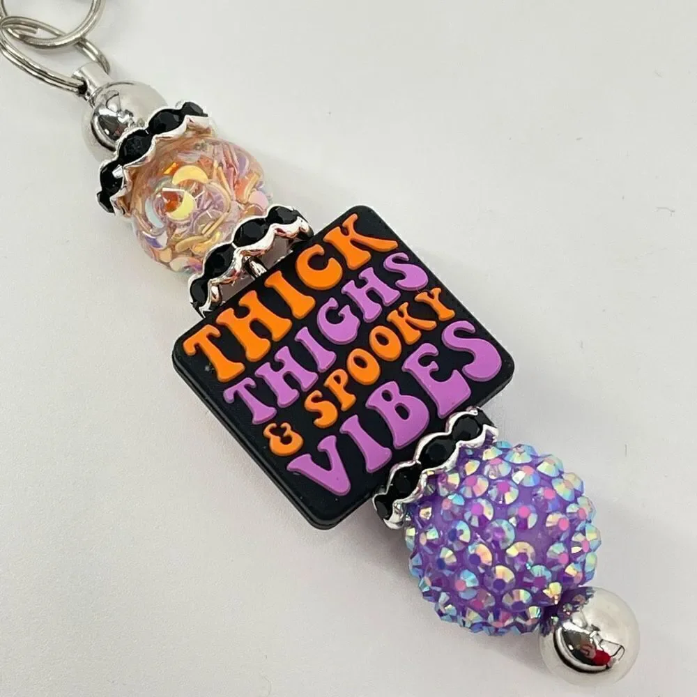 Keychain purse charm Beaded Keychain For Women, Bar Keychain, Silicone bead keyc
